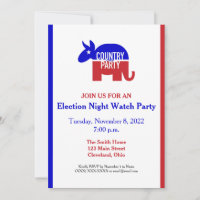 Bipartisan Election Night Watch Party Invitation