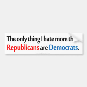 Bipartisan Hatred Bumper Sticker
