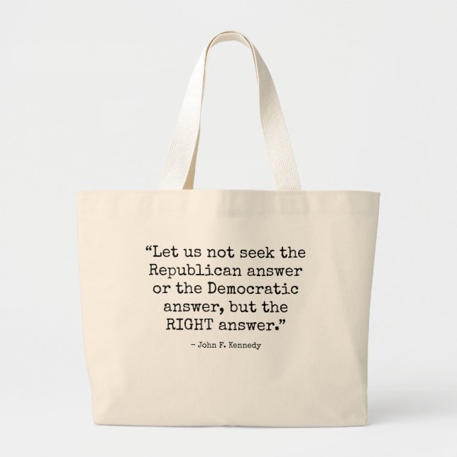 Bipartisan Political  Large Tote Bag (Front)