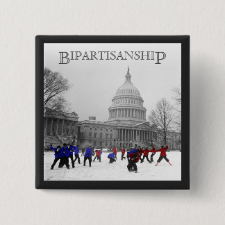 Bipartisan Snowball Fight 15 Cm Square Badge