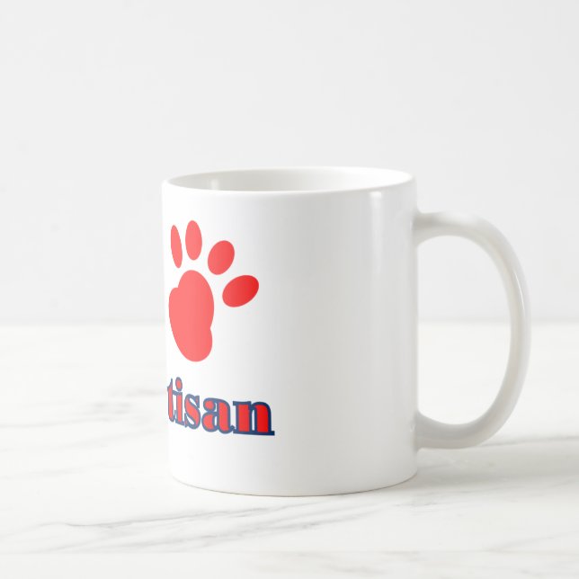 Bipawtisan Funny Dog Paws in Red Blue Politics Coffee Mug (Right)