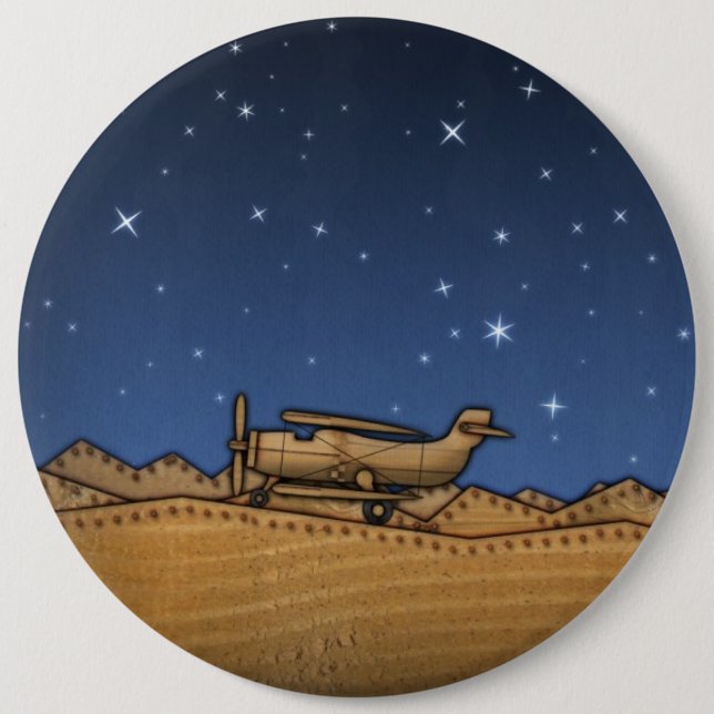 BiPlane 6 Cm Round Badge (Front)