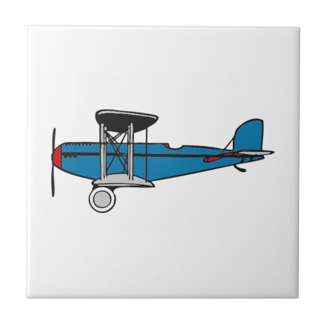 Biplane Aeroplane Tile (Front)