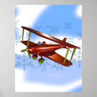 Biplane Flying in the Clouds