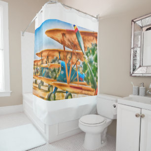 BiPlane READY FOR MY PORTRAIT Shower Curtain