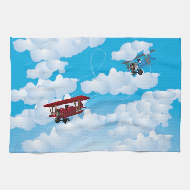 Biplanes Tea Towel (Horizontal)