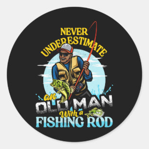 Bipoc B Fishing Birthday Tee Never Underestimate O Classic Round Sticker