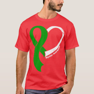 Bipolar Awareness Hople Love Heart Ribbon Happy Va T-Shirt