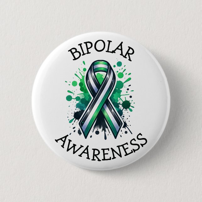 Bipolar Awareness Ribbon 6 Cm Round Badge (Front)