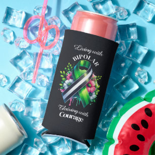 Bipolar Awareness Thriving with Courage Seltzer Can Cooler
