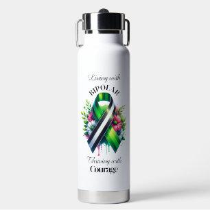 Bipolar Awareness Thriving with Courage Water Bottle