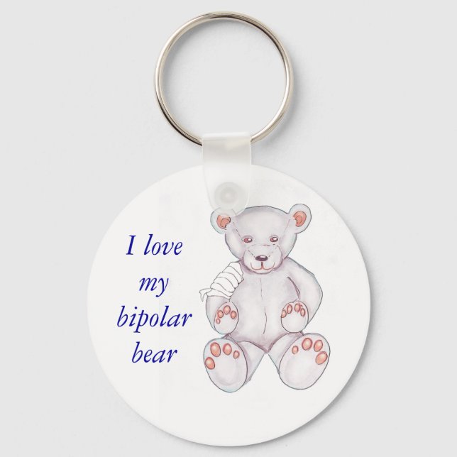 Bipolar Bear Keychain - Customised (Front)