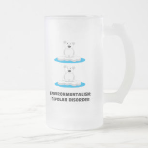 bipolar bears frosted glass beer mug