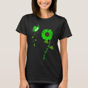 Bipolar Disorder Awareness Green Butterfly Sunflow T-Shirt