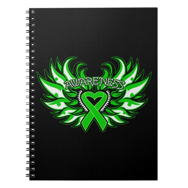 Bipolar Disorder Awareness Heart Wings Notebook (Front)