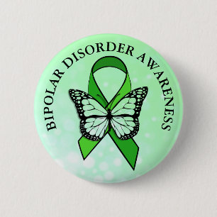Bipolar Disorder Awareness Ribbon Button