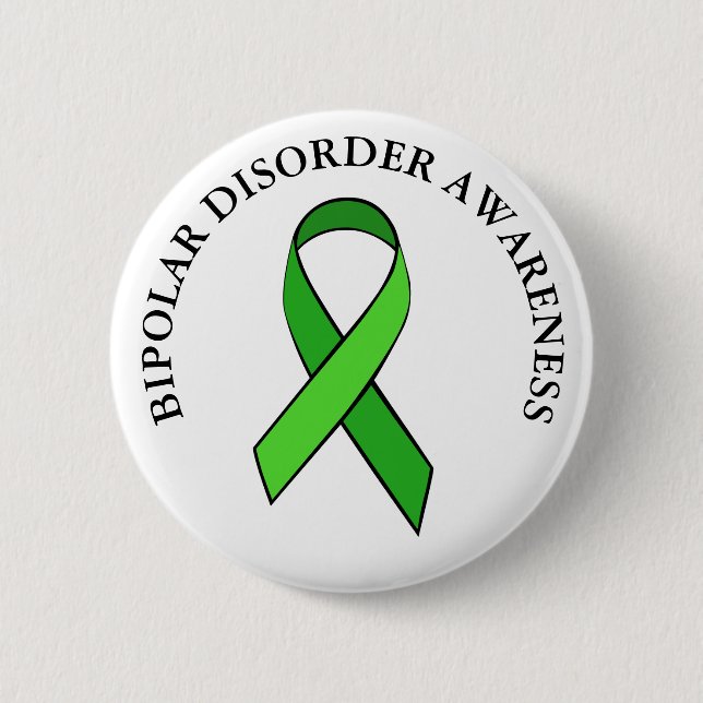 Bipolar Disorder Awareness Ribbon Button (Front)