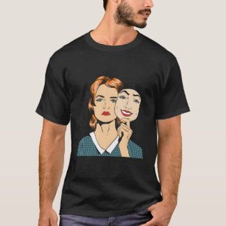 Bipolar Disorder Bpad Sad Happy Mask Psychiatric H T-Shirt