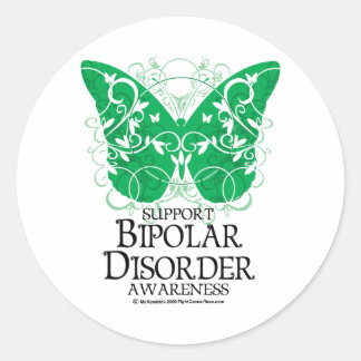 Bipolar Disorder Butterfly Classic Round Sticker