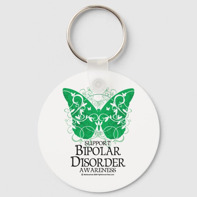 Bipolar Disorder Butterfly Key Ring (Front)