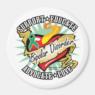 Bipolar Disorder Classic Heart Magnet