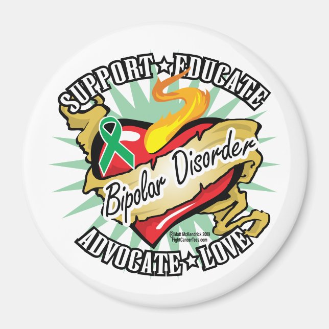 Bipolar Disorder Classic Heart Magnet (Front)