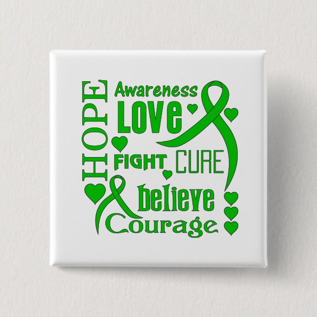 Bipolar Disorder Hope Words Collage 15 Cm Square Badge (Front)