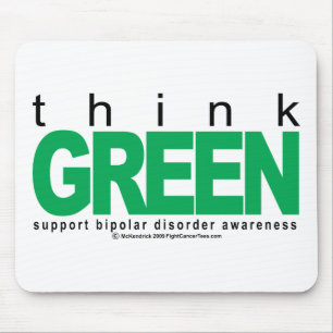 Bipolar Disorder THINK Green Mouse Mat