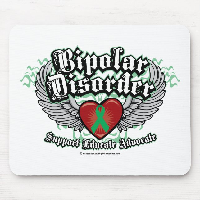 Bipolar Disorder Wings Mouse Mat (Front)