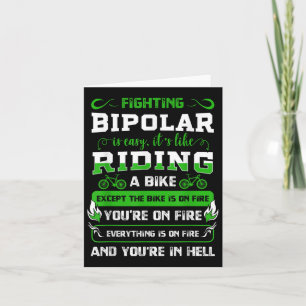Bipolar Fighter Mania Mental Disorder Anxiety Psyc Card