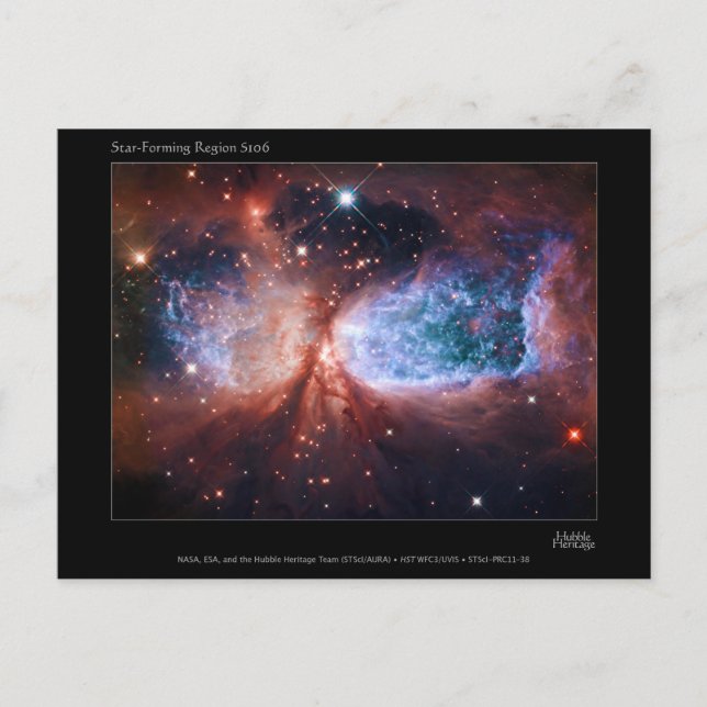 Bipolar Star Forming Region Sharpless 2-106 Nebula Postcard (Front)