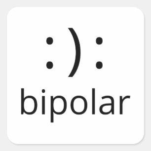 bipolar symbol square sticker