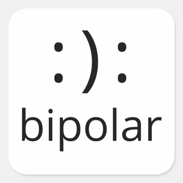 bipolar symbol square sticker (Front)