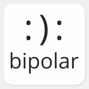 bipolar symbol square sticker
