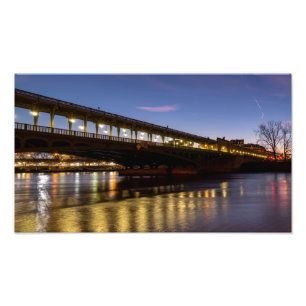 Bir-Hakeim bridge at dawn in winter - Paris Photo Print