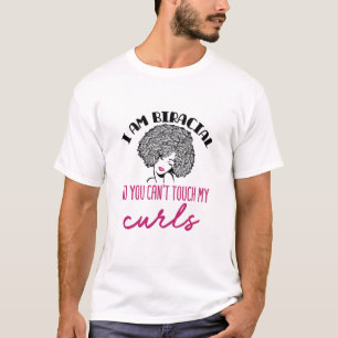 Biracial Mixed Girl Curls Funny Curly Hair Women T-Shirt