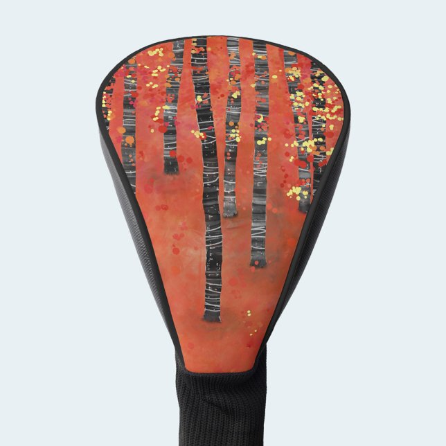 Birch Aspen Forest Landscape Golf Head Cover (Birch aspen tree forest abstract landscape art golf head cover)