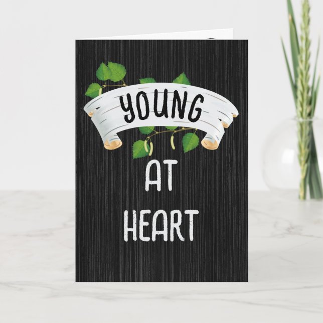 Birch Banner and Ivy Birthday Humour Card (Front)