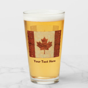 Birch Bark Canadian Flag Glass