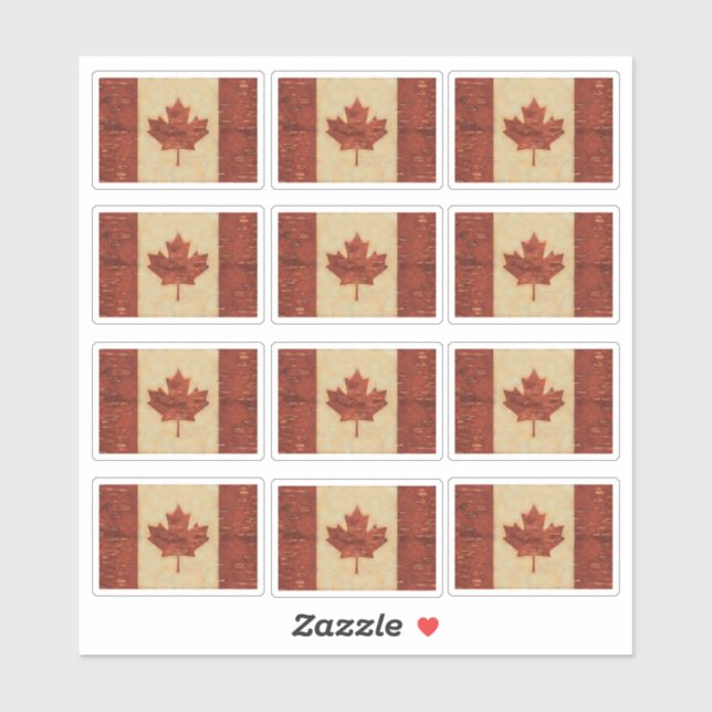 Birch Bark Canadian Flag Sticker (Sheet)