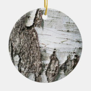 Birch bark ceramic tree decoration