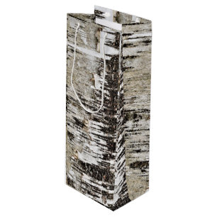 Birch Bark Close-Up Wine Gift Bag