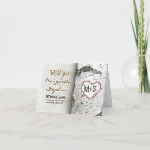 Birch Bark Heart - Rustic Tree Wedding Thank You