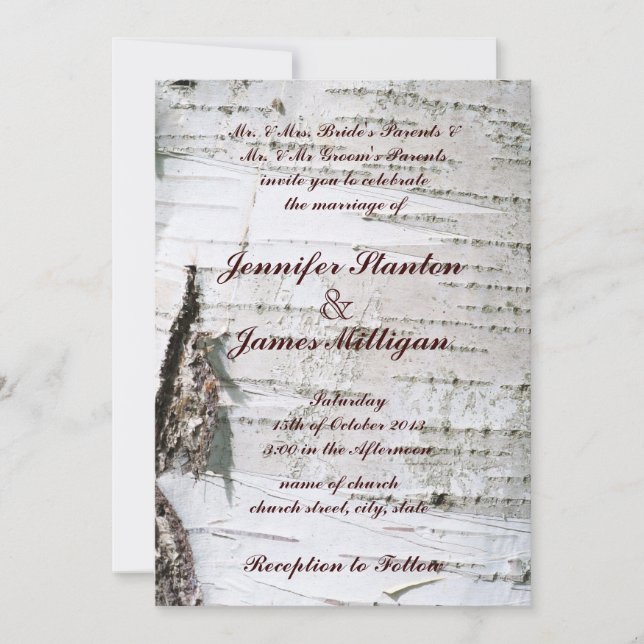 Birch bark invitation (Front)
