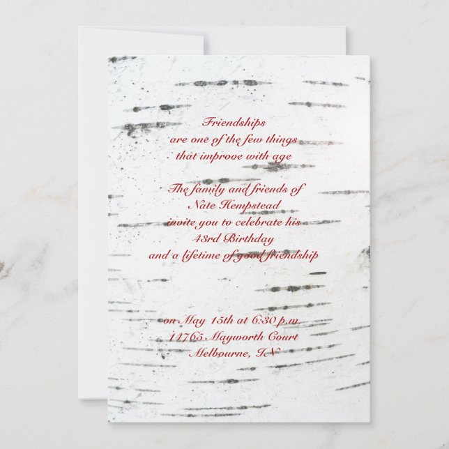 Birch bark invitation (Front)