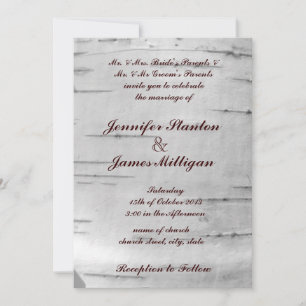 Birch bark invitation