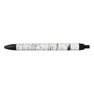Birch bark pattern black ink pen