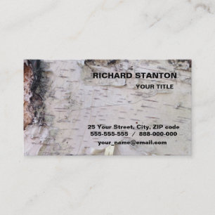 Birch bark pattern business card