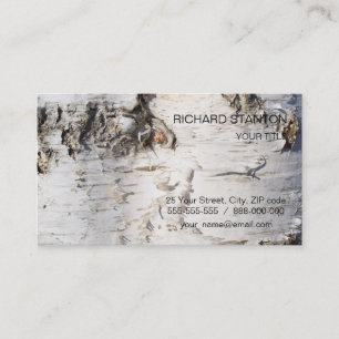 Birch bark pattern business card