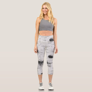 Birch bark pattern capri leggings